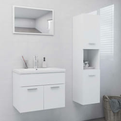 Vidaxl - Set Mobili da Bagno, Armadietto da bagno Bianco in Truciolato