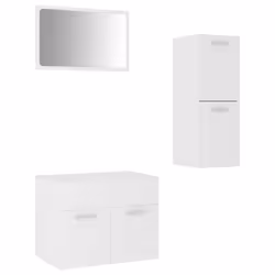 Set Mobili da Bagno Bianco in Truciolatocod mxl 120646 - Vista aggiuntiva 2