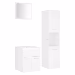 vidaXL Set Mobili da Bagno Bianco in Legno Multistrato - Vista aggiuntiva 2