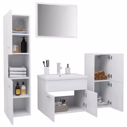 Set Mobili da Bagno Bianco in Truciolatocod mxl 96730 - Vista aggiuntiva 3