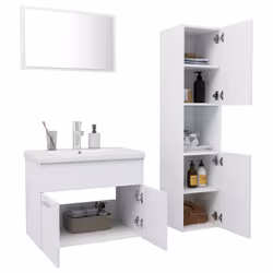 Set Mobili da Bagno Bianco in Truciolatocod mxl 96734 - Vista aggiuntiva 3
