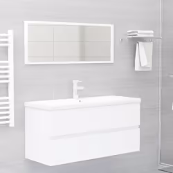 Mobile Bagno con Lavabo Integrato Bianco in Legno Multistratocod mxl 120676 - Vista aggiuntiva 3