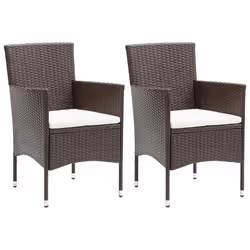 vidaXL Set Mobili da Pranzo per Giardino 3 pz Marrone - Vista aggiuntiva 3
