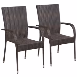 vidaXL Set Mobili da Pranzo per Giardino 3 pz Marrone - Vista aggiuntiva 3