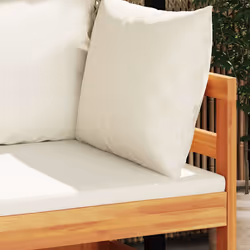 vidaXL Set Divani Giardino 2 pz Cuscini Bianco Crema in Legno d'Acacia - Vista aggiuntiva 3