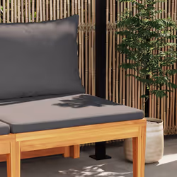 vidaXL Panca Giardino Tavolo e Cuscini Grigio Scuro Massello d'Acacia - Vista aggiuntiva 3