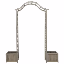 Pergola da Giardino con Fioriera Grigio Legno Massello di Abetecod mxl 73115 - Vista aggiuntiva 3