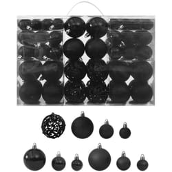 Set Palline di Natale 100 pz Nero Vidaxl