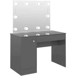 Vidaxl - Toeletta con Luci led 110x55x145 cm in mdf Grigio Lucido