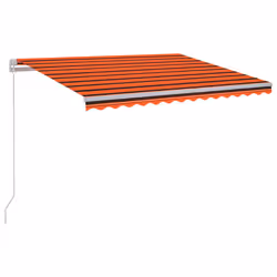 vidaXL Tenda da Sole Manuale con LED 300x250cm Arancione e Marrone - Vista aggiuntiva 2