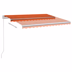 vidaXL Tenda da Sole Manuale con LED 300x250cm Arancione e Marrone - Vista aggiuntiva 3