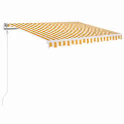 vidaXL Tenda da Sole Retrattile Automatica 350x250 cm Gialla e Bianca - Vista aggiuntiva 2