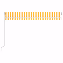vidaXL Tenda da Sole Retrattile Manuale e LED 400x300cm Gialla Bianca - Vista aggiuntiva 3