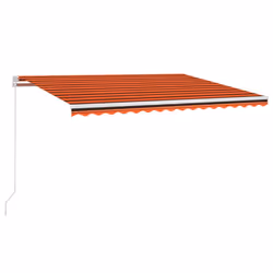 vidaXL Tenda da Sole Retrattile Manuale LED 400x300 cm Arancio Marrone - Vista aggiuntiva 2