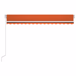 vidaXL Tenda da Sole Retrattile Manuale LED 400x300 cm Arancio Marrone - Vista aggiuntiva 3