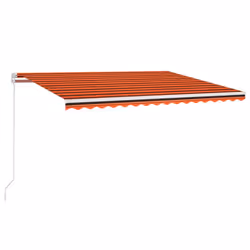 vidaXL Tenda da Sole Retrattile Manuale LED 450x300 cm Arancio Marrone - Vista aggiuntiva 2