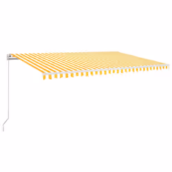 vidaXL Tenda da Sole Manuale con LED 500x300cm Giallo e Bianco - Vista aggiuntiva 2