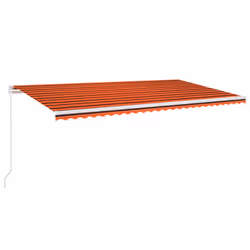 vidaXL Tenda Retrattile Manuale con LED 600x300 cm Arancione e Marrone - Vista aggiuntiva 2