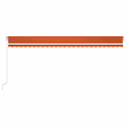 vidaXL Tenda Retrattile Manuale con LED 600x300 cm Arancione e Marrone - Vista aggiuntiva 3