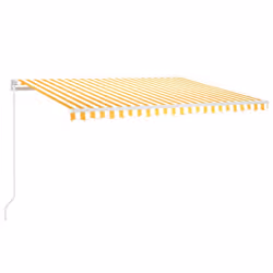 vidaXL Tenda da Sole Retrattile Manuale 400x350 cm Gialla e Bianca - Vista aggiuntiva 2