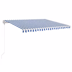 Tendada Sole Retrattile Automatica 400x350 cm Blu e Biancacod mxl 120560 - Vista aggiuntiva 2