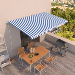Tendada Sole Retrattile Automatica 500x350 cm Blu e Biancacod mxl 128278