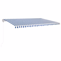Tendada Sole Retrattile Automatica 500x350 cm Blu e Biancacod mxl 128278 - Vista aggiuntiva 2