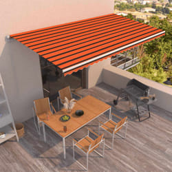 Vidaxl - Tenda da Sole Retrattile Manuale 600x350 cm Arancione e Marrone