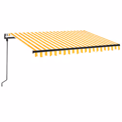 vidaXL Tenda da Sole Retrattile Automatica 350x250 cm Gialla e Bianca - Vista aggiuntiva 2