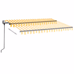 vidaXL Tenda da Sole Retrattile Automatica 350x250 cm Gialla e Bianca - Vista aggiuntiva 3