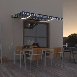 Vidaxl - Tenda Automatica con Sensore Vento e led 400x300 cm Blu Bianca