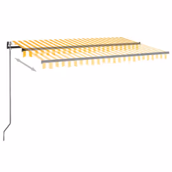 vidaXL Tenda da Sole Retrattile Automatica 450x300 cm Gialla e Bianca - Vista aggiuntiva 3