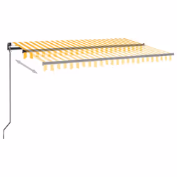 vidaXL Tenda da Sole Retrattile Manuale 400x350 cm Gialla e Bianca - Vista aggiuntiva 3