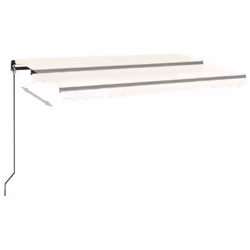 vidaXL Tenda da Sole Retrattile Manuale con LED 400x350 cm Crema - Vista aggiuntiva 3