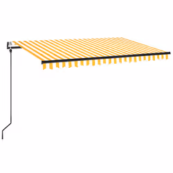 vidaXL Tenda da Sole Retrattile Automatica 450x350 cm Gialla e Bianca - Vista aggiuntiva 2