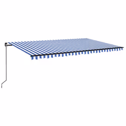 Tendada Sole Retrattile Manuale LED 500x350 cm Blu e Biancacod mxl 72651 - Vista aggiuntiva 2