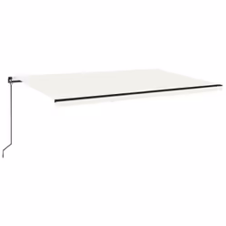 vidaXL Tenda da Sole Retrattile Manuale LED 500x350 cm Crema - Vista aggiuntiva 2