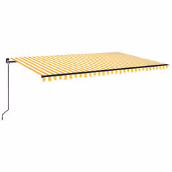 Tendada Sole Retrattile Manuale LED 350x350 cm Gialla e Biancacod mxl 80467 - Vista aggiuntiva 2