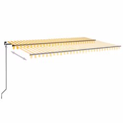 Tendada Sole Retrattile Manuale LED 350x350 cm Gialla e Biancacod mxl 80467 - Vista aggiuntiva 3