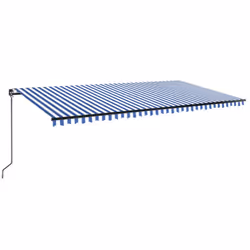vidaXL Tenda da Sole Retrattile Manuale 600x350 cm Blu e Bianca - Vista aggiuntiva 2