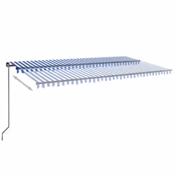vidaXL Tenda da Sole Retrattile Manuale 600x350 cm Blu e Bianca - Vista aggiuntiva 3