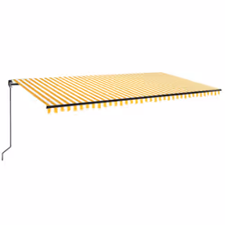 vidaXL Tenda da Sole Retrattile Manuale 600x350 cm Gialla e Bianca - Vista aggiuntiva 2
