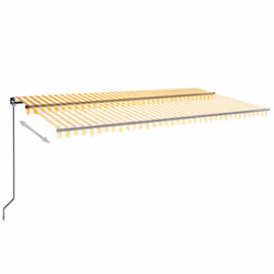 vidaXL Tenda da Sole Retrattile Manuale 600x350 cm Gialla e Bianca - Vista aggiuntiva 3