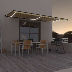Vidaxl - Tenda da Sole Retrattile Manuale led 600x350 cm Giallo Bianco