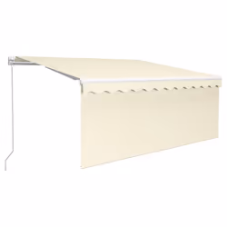 vidaXL Tenda da Sole Retrattile Manuale con Parasole 3,5x2,5 m Crema - Vista aggiuntiva 2