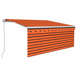 vidaXL Tenda Retrattile Manuale Parasole 3,5x2,5m Arancione e Marrone - Vista aggiuntiva 2