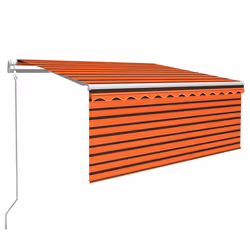 vidaXL Tenda Retrattile Automatica Parasole 3,5x2,5m Arancio e Marrone - Vista aggiuntiva 2