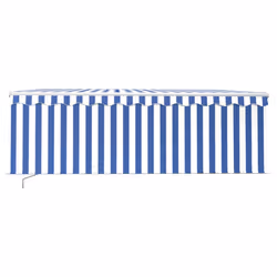 TendaSole Retrattile Manuale con Parasole 4x3m Blu e Biancocod mxl 81708 - Vista aggiuntiva 3