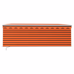 vidaXL Tenda Sole Retrattile Manuale Parasole LED 4x3m Arancio Marrone - Vista aggiuntiva 3