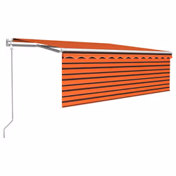 vidaXL Tenda Retrattile Automatica con Parasole 4x3 m Arancio Marrone - Vista aggiuntiva 2